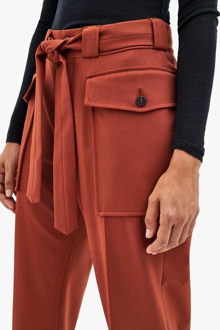 Wool Patch Pocket Trouser - Russett