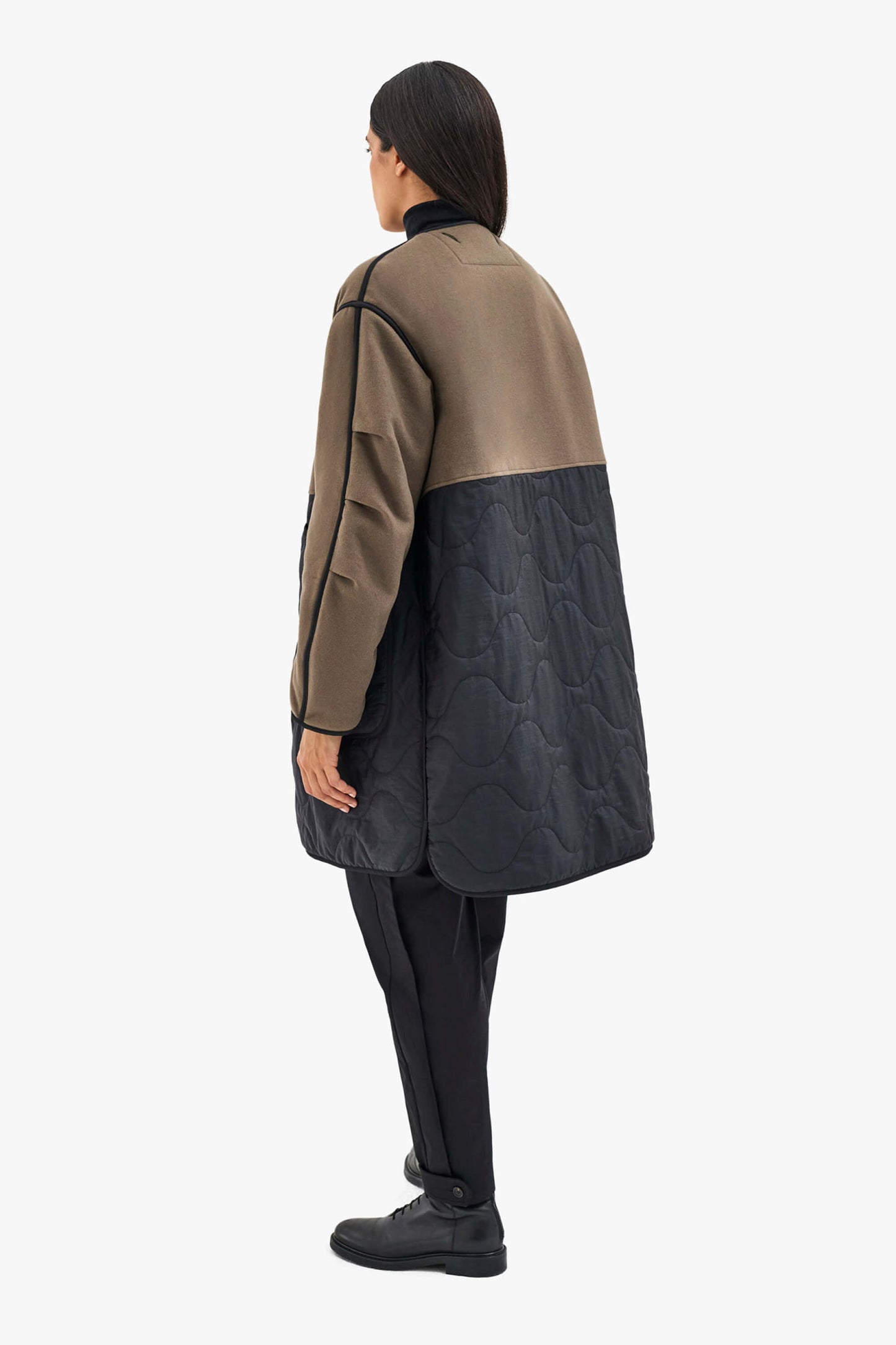 Wool Quilt Jacket - Olive & Black / Dark Olive