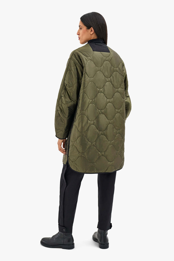 Wool Quilt Jacket - Olive & Black / Dark Olive