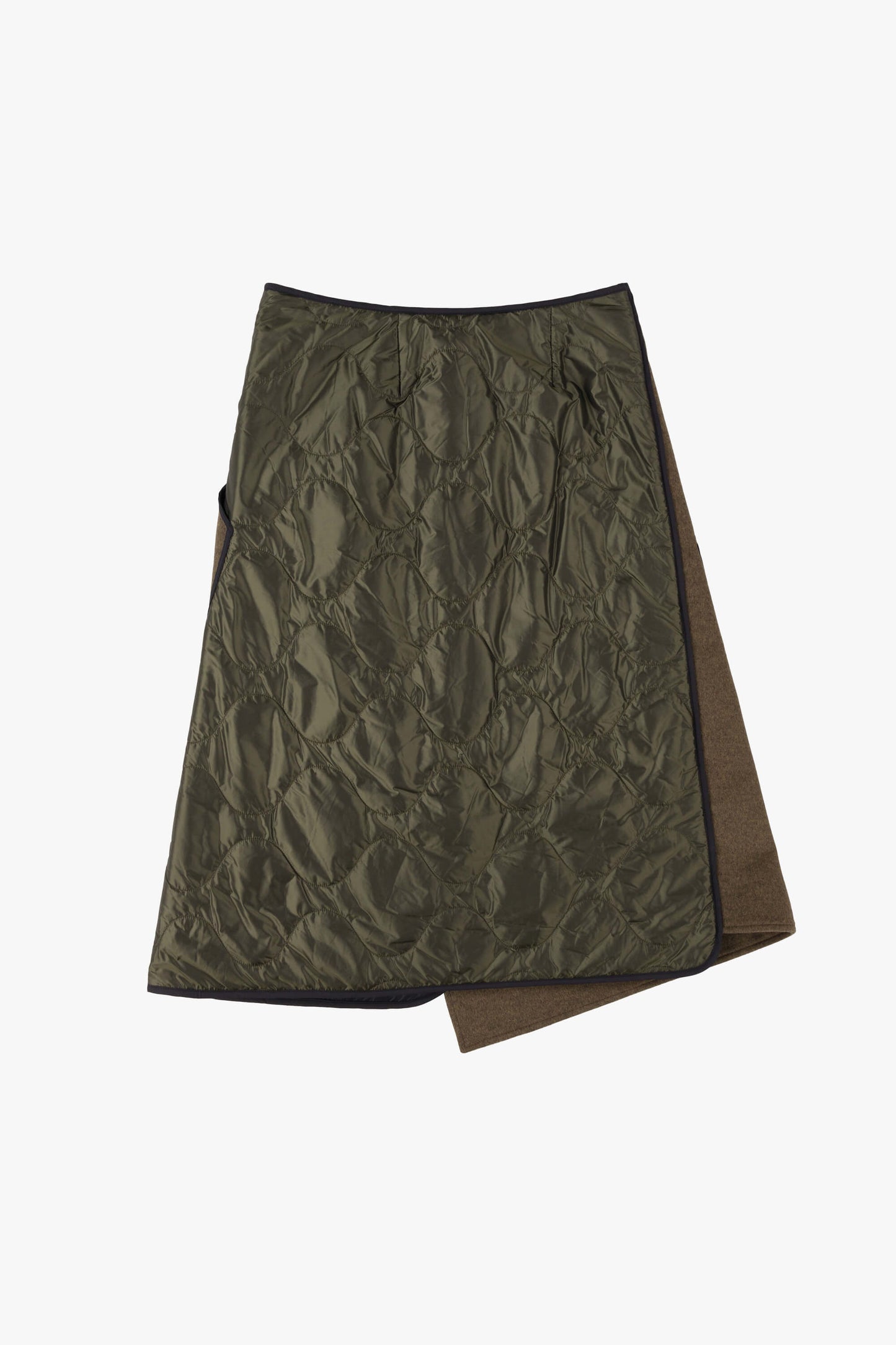 Wool Quilt Skirt - Army / Black