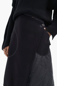 Wool Quilt Skirt - Black / Black