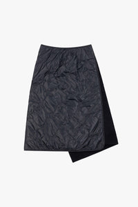 Wool Quilt Skirt - Black / Black