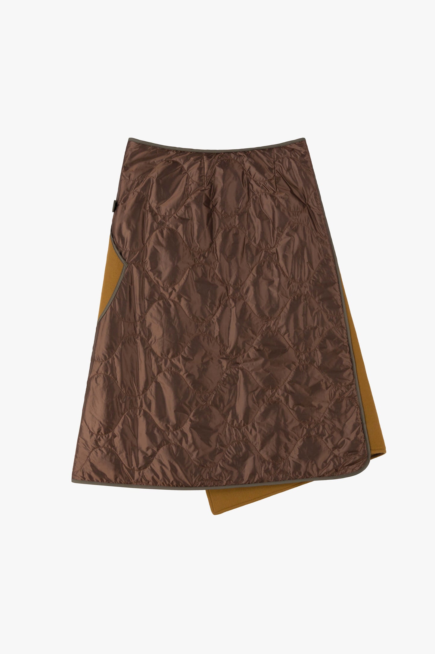 Wool Quilt Skirt - Camel / Amber