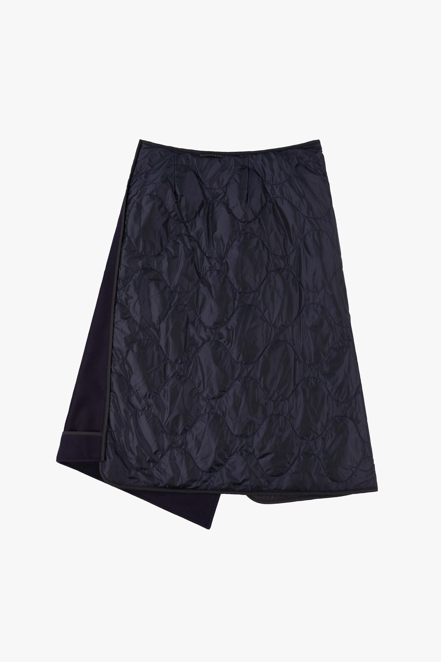 Wool Quilt Skirt - Navy / Black