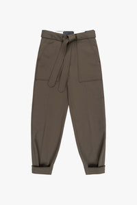 Wool Tapered Trouser - Olive