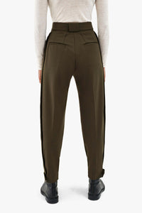 Wool Tapered Trouser - Olive