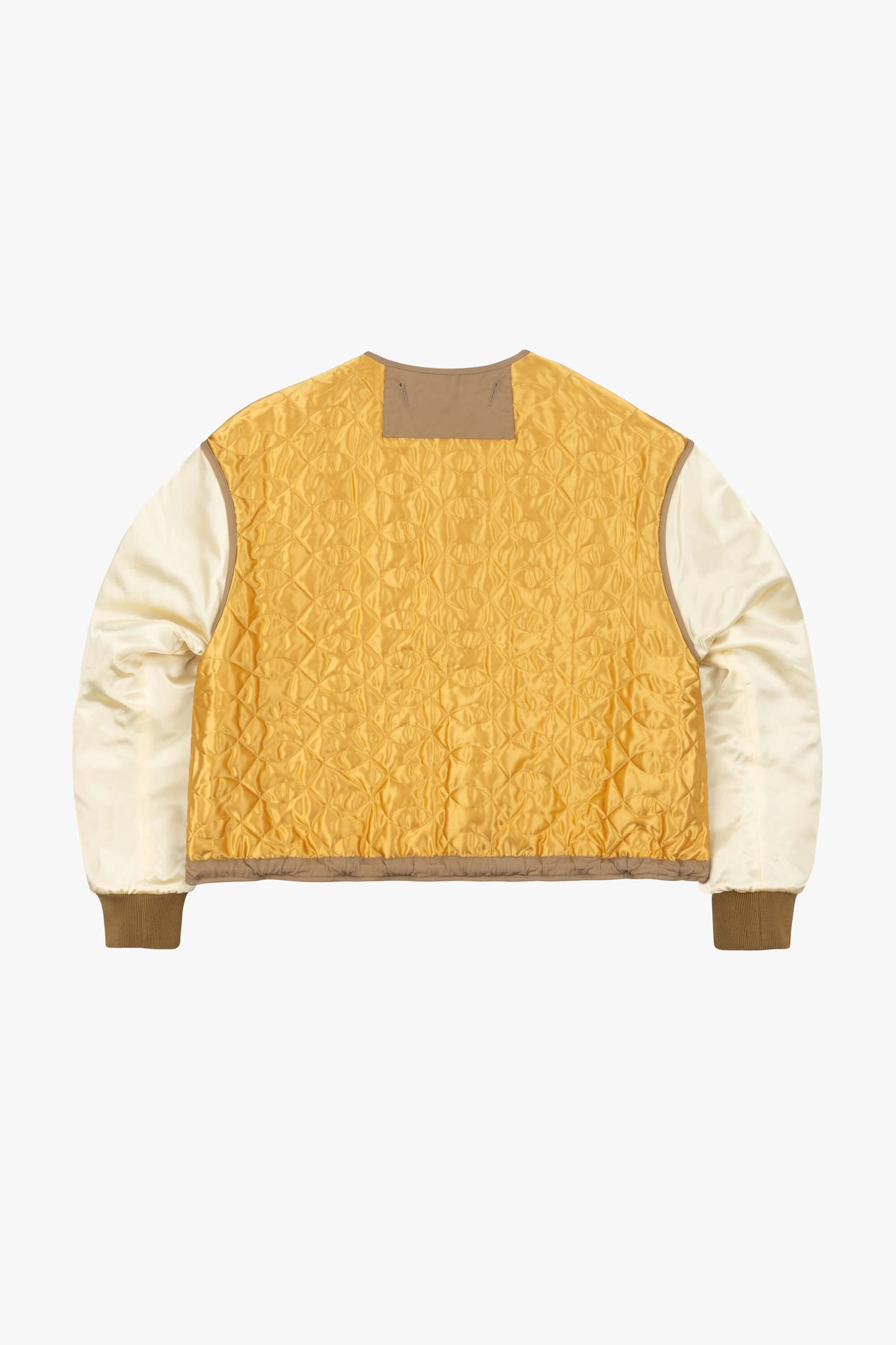 Wool Varsity Quilt Jacket - Camel & Gold / Khaki & Clementine