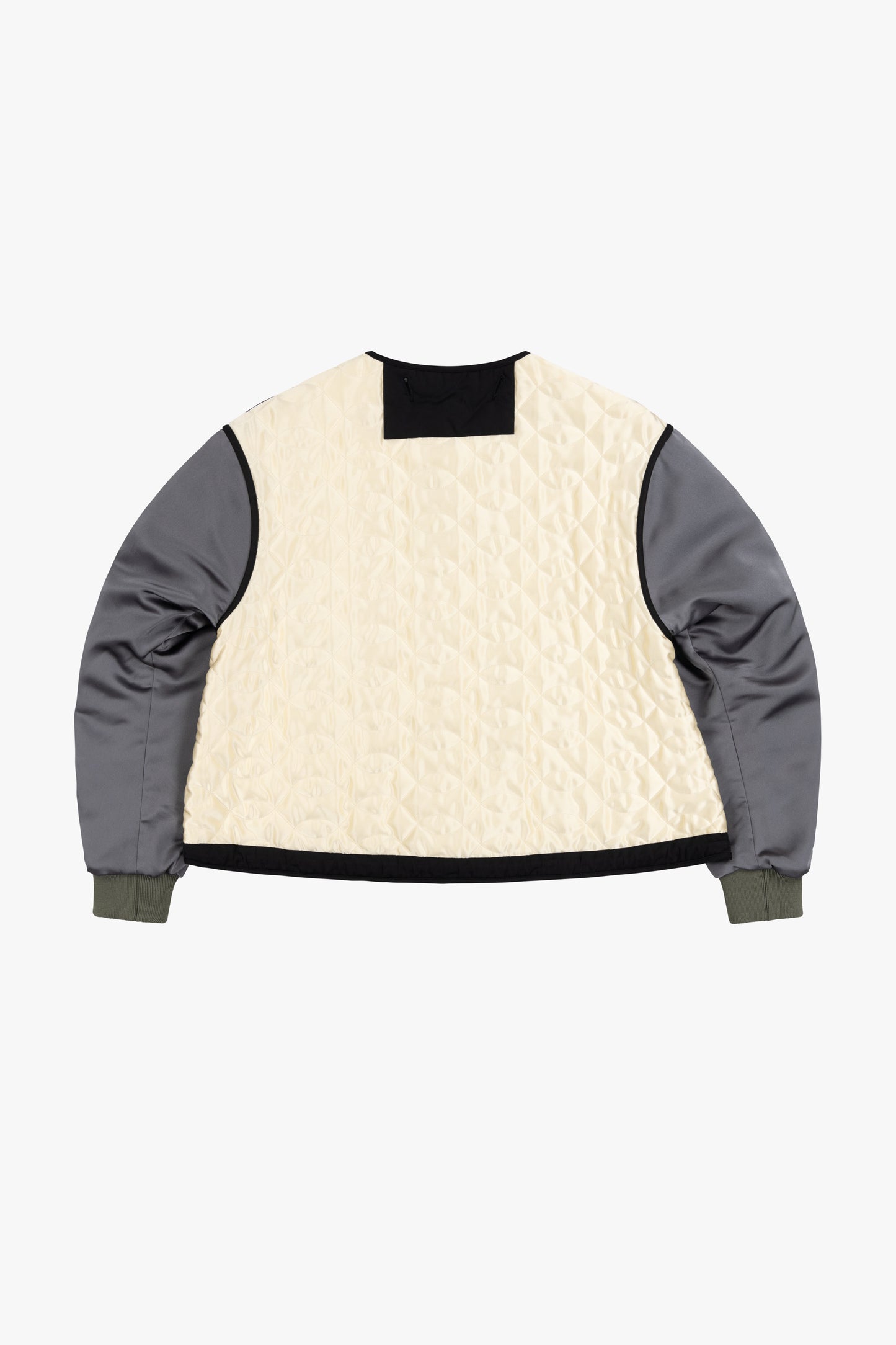 Wool Varsity Quilt Jacket - Black & Ivory / Chestnut & Peat