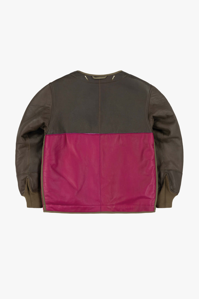 Shearling Quilt Bomber - Blush / Fuchsia