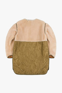 Shearling Quilt Jacket - Blush / Burnt Orange